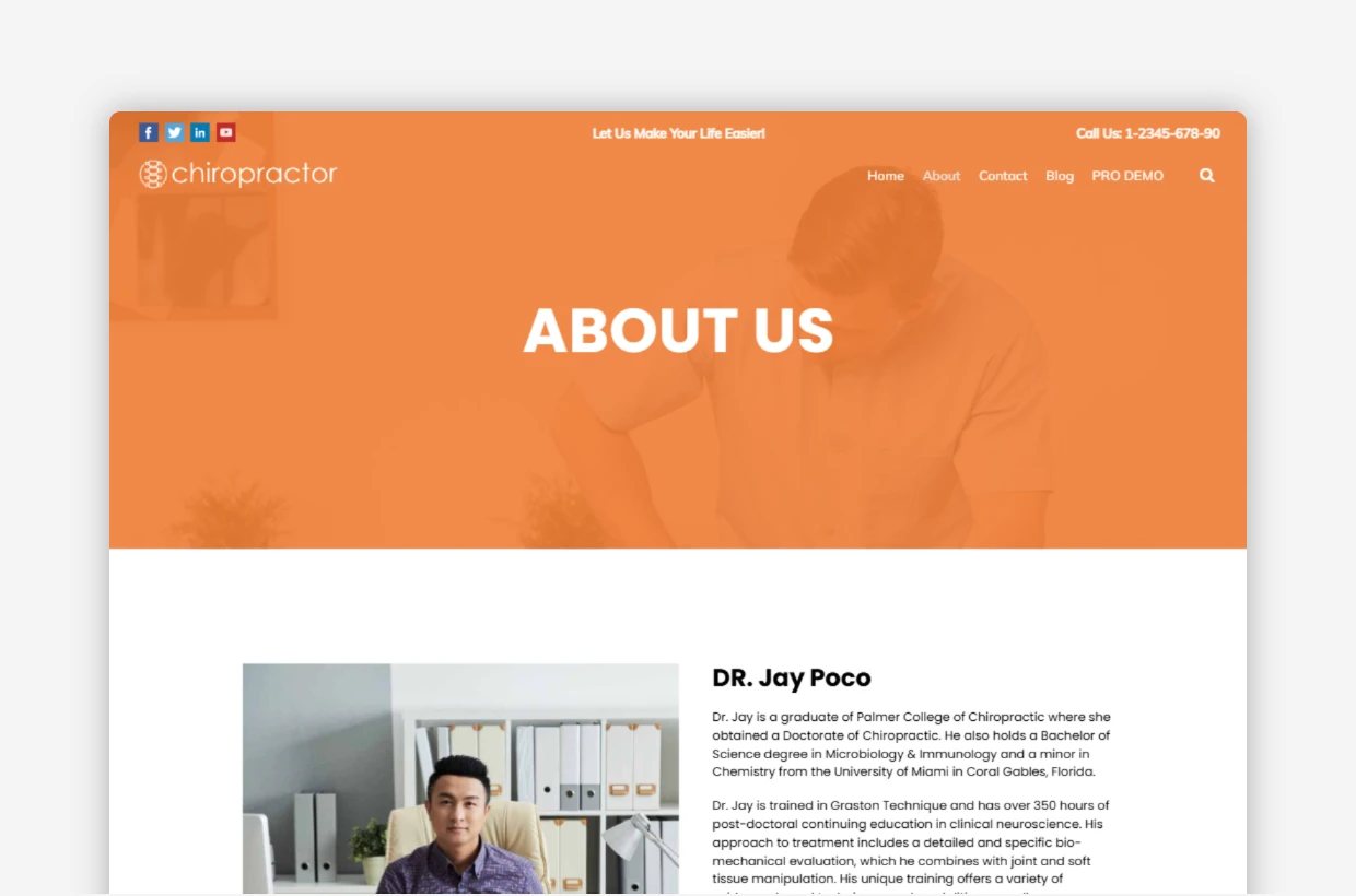 Free Chiropractor WP Theme