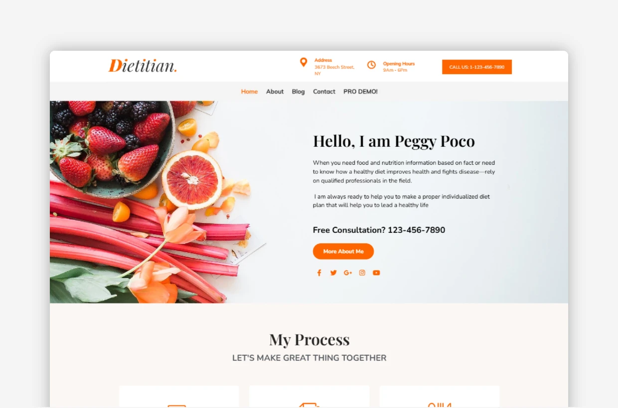 Free Diet & Nutrition WordPress Theme – Dietitian