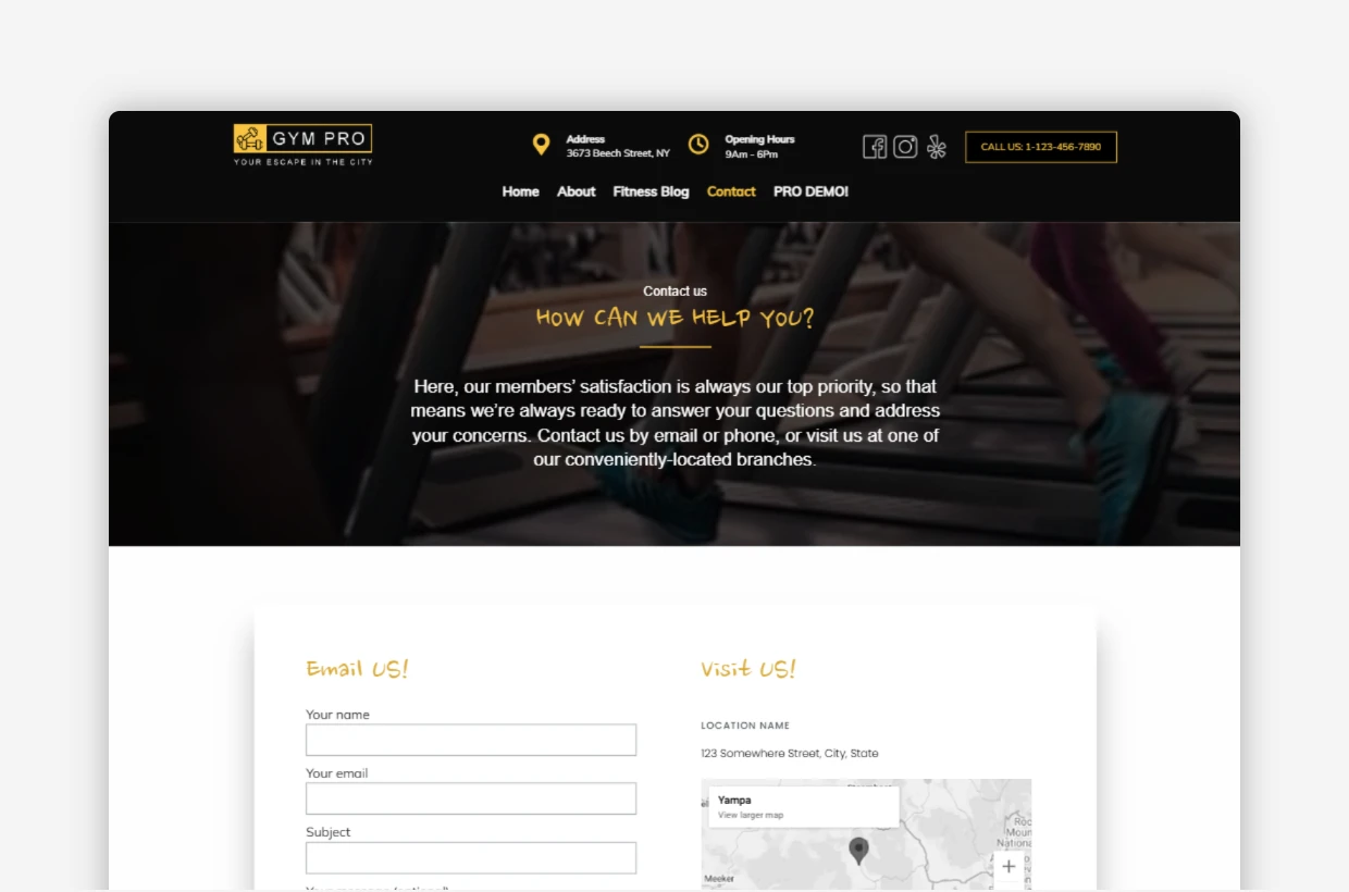 Free Fitness Gym WP Template