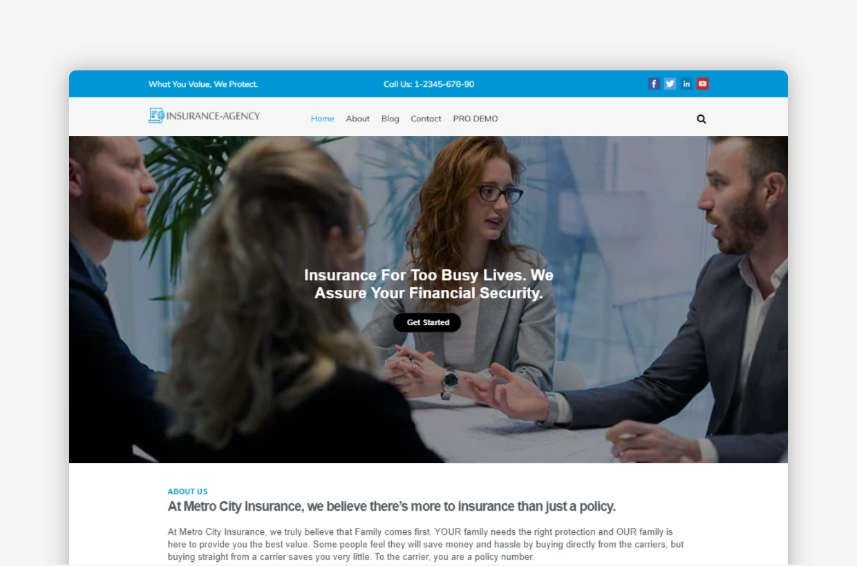 Free Insurance Agency WordPress Theme – Insurance Now