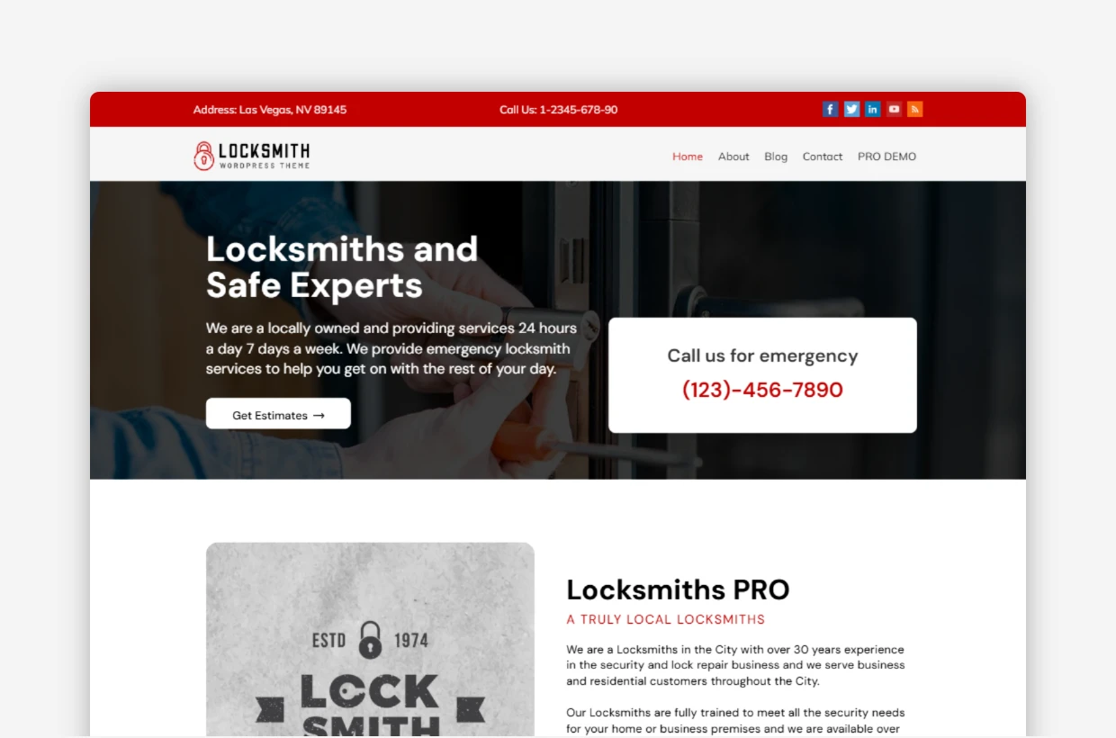 Free Locksmith WordPress Theme – Locksmith
