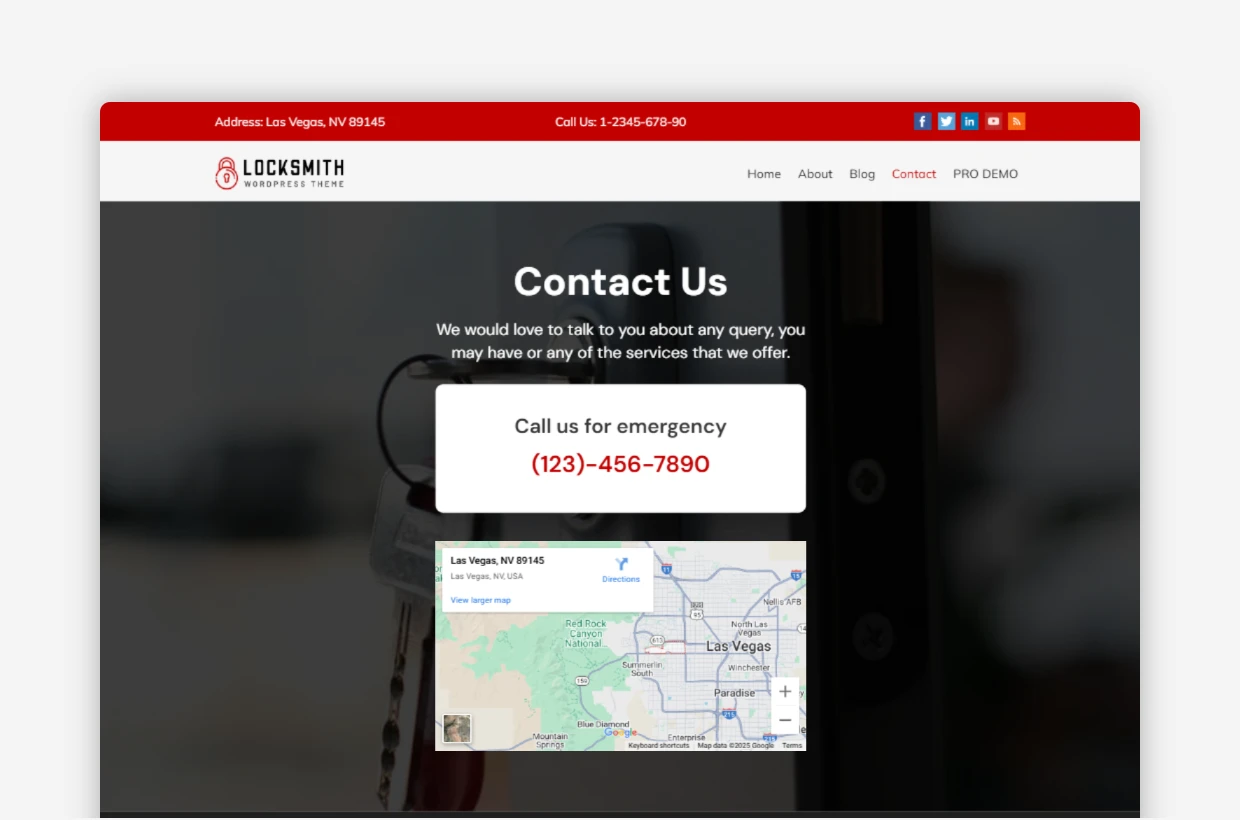 Free Locksmiths WordPress Theme