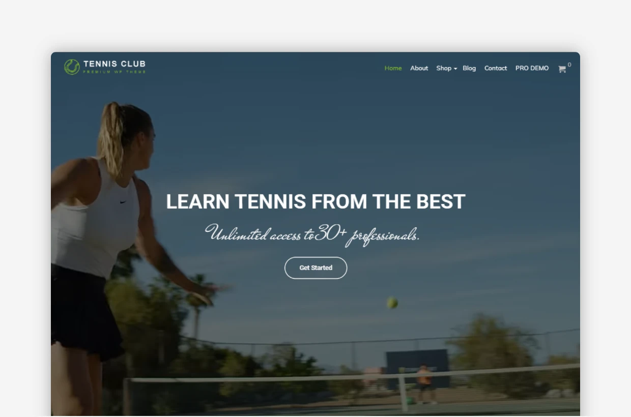 Free Tennis Club WordPress Theme – TennisClub
