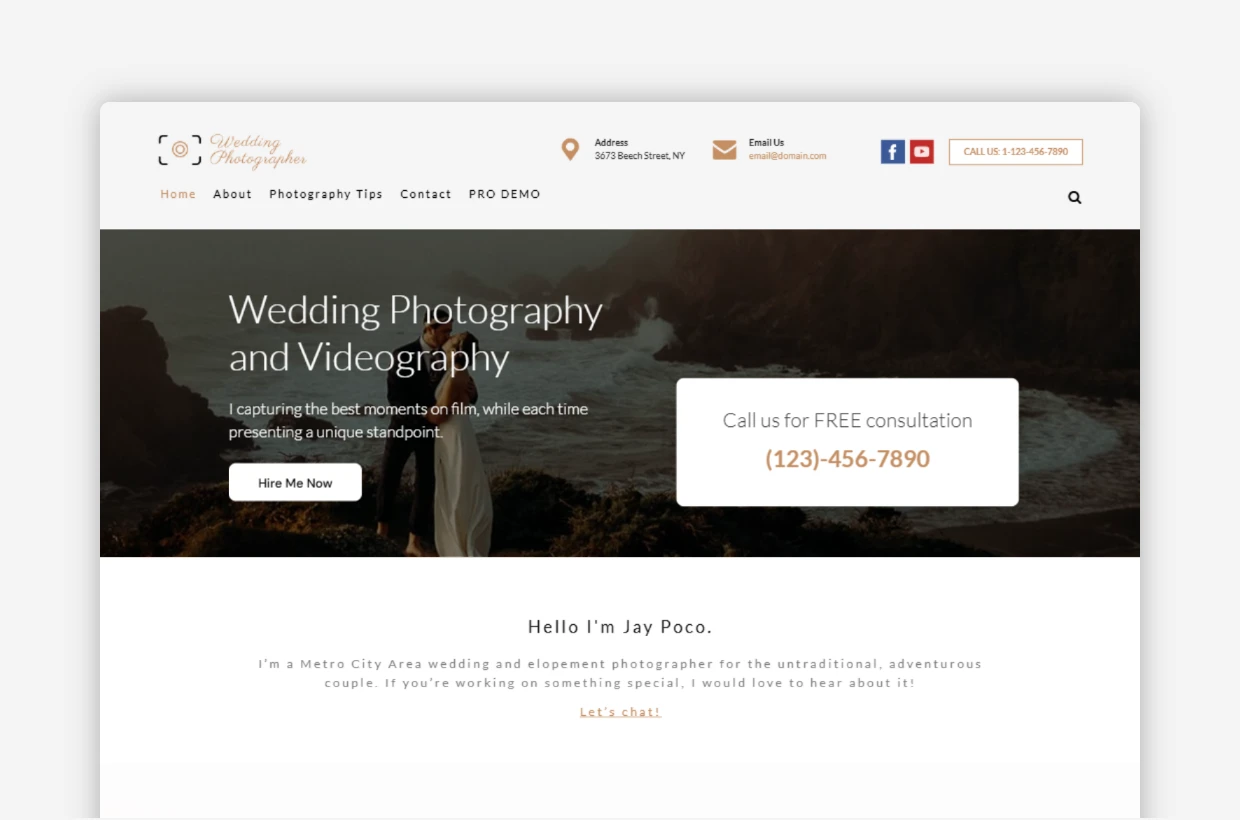 Free Wedding Photographer WordPress Theme – WeddingPhotographer