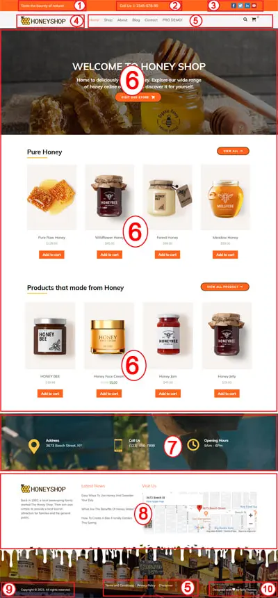 Honey Shop Free Free WordPress Theme Documentation