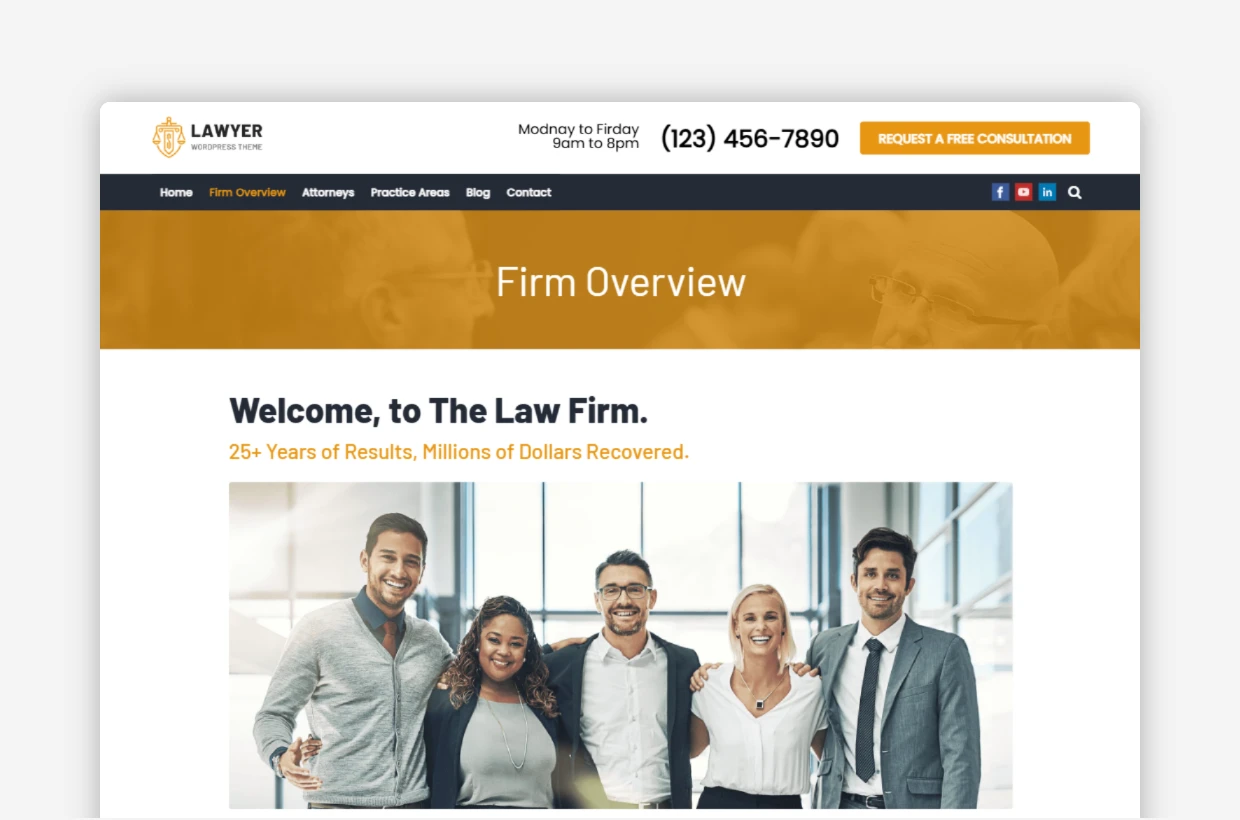 Free Law Firm WordPress Template