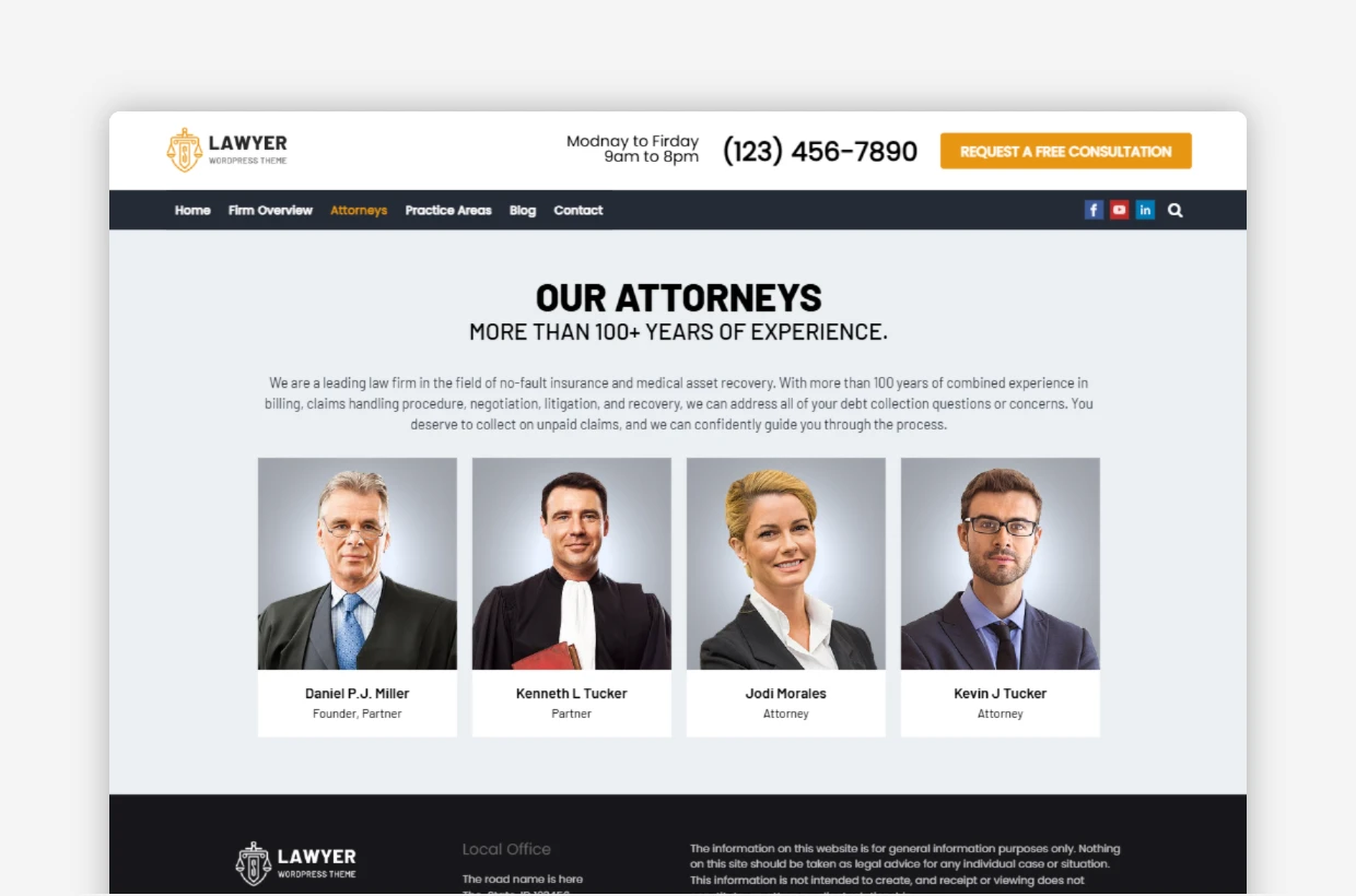 Free Advocate WP Template