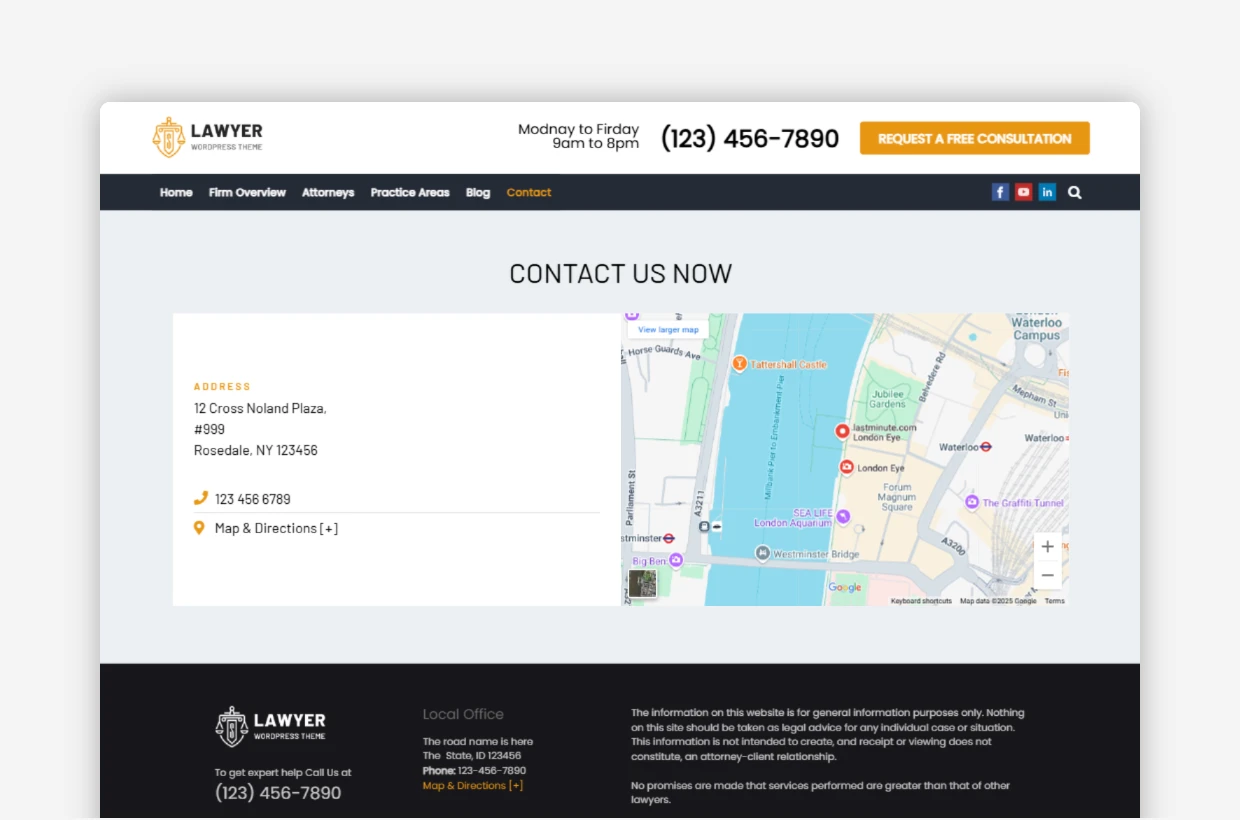 Free Attorney WordPress Template