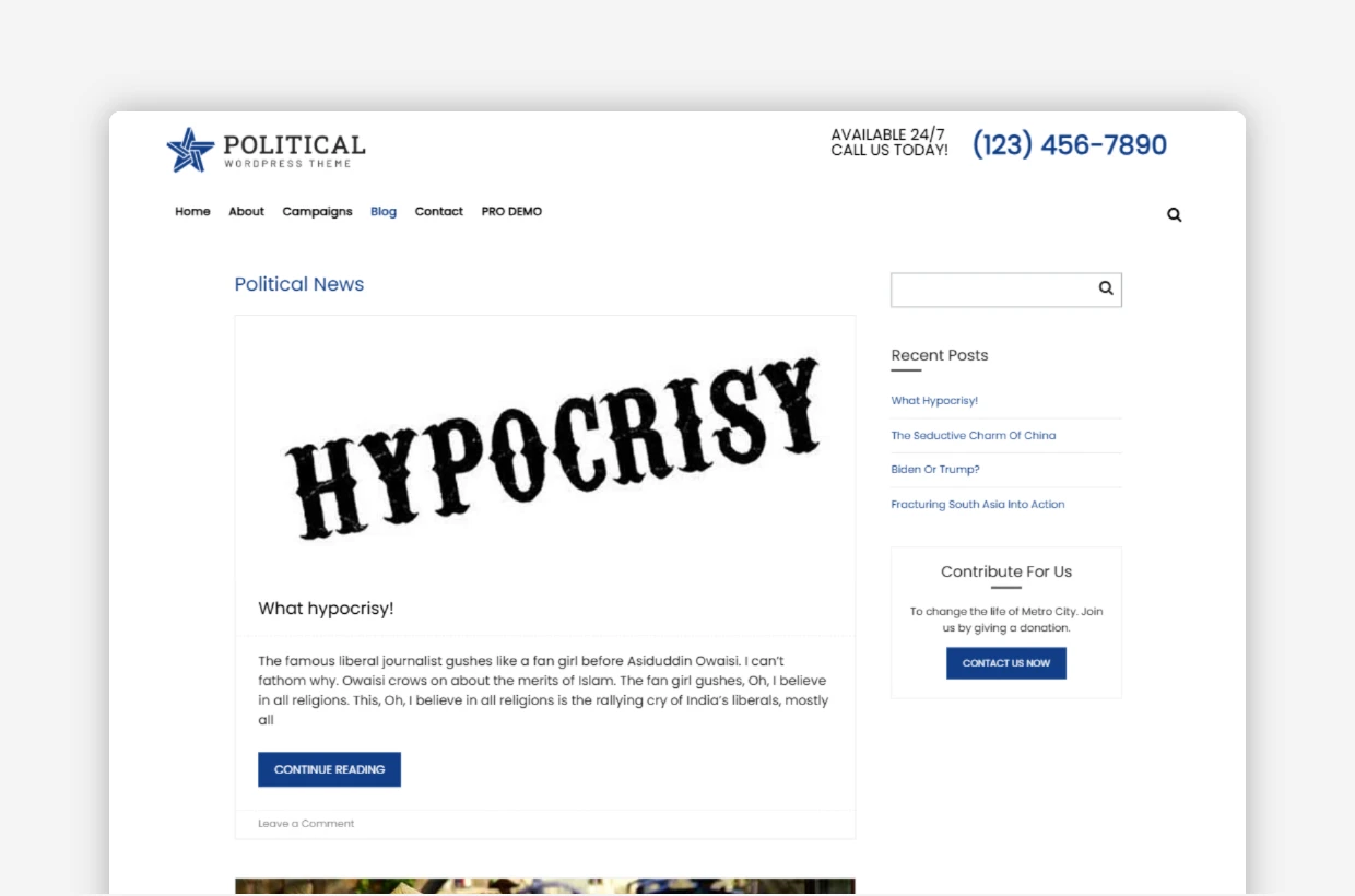 Free Political Event WordPress Theme
