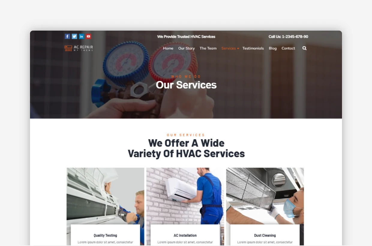 Air Conditioning WordPress Theme