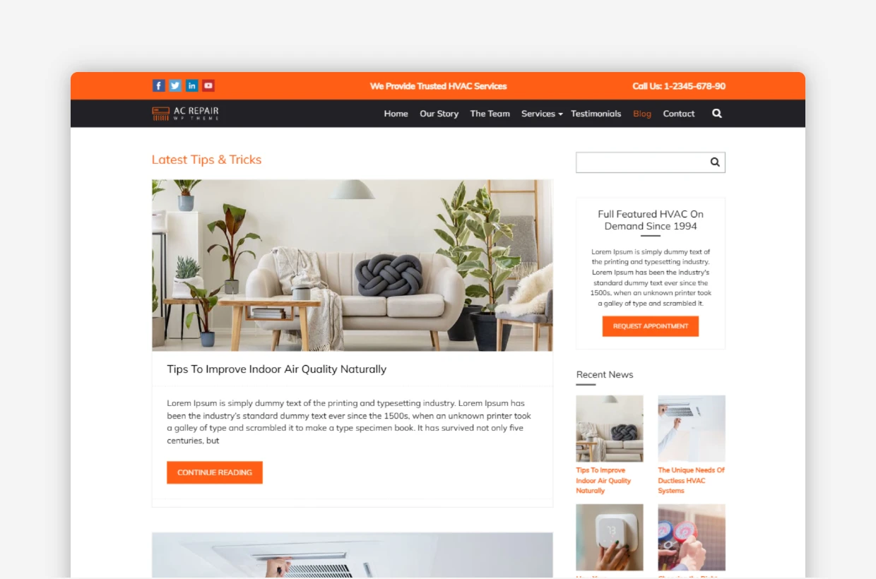 Air Conditioning WP Theme