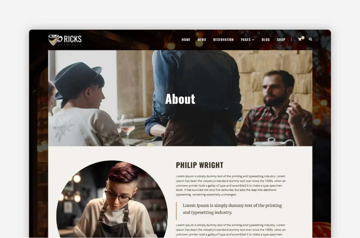 Cafeteria WP Theme