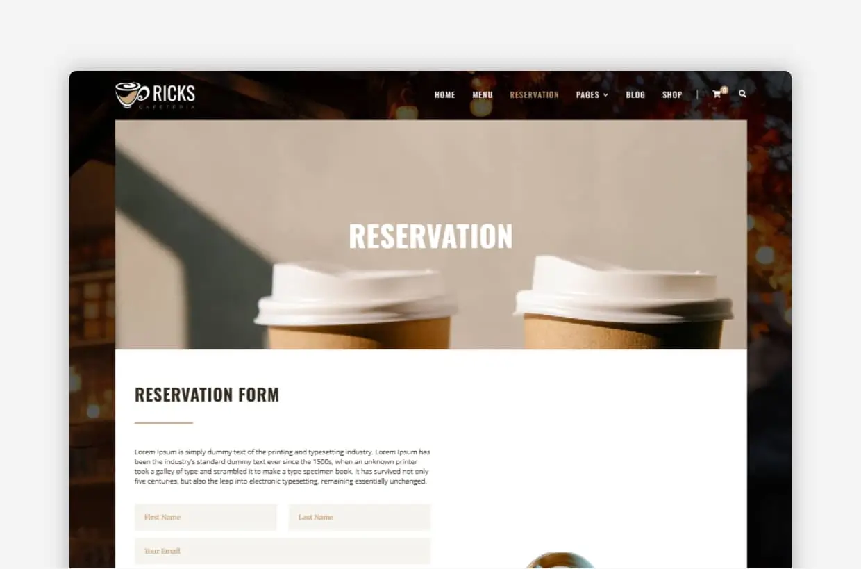 Cafe WP Template