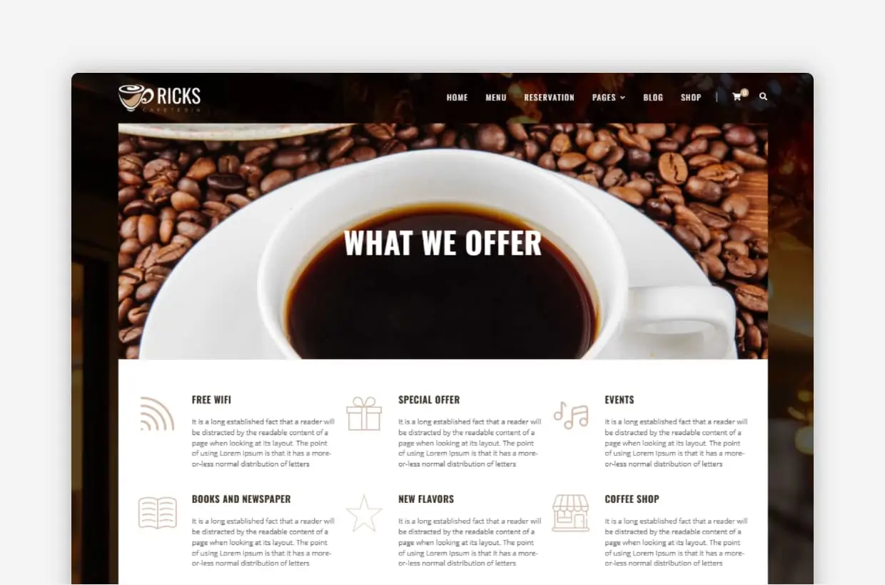 Cafe WordPress Theme