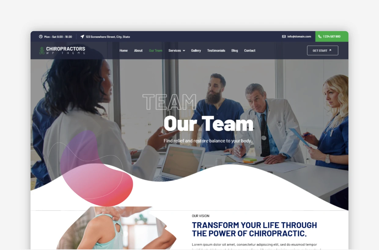Chiropractors WordPress Template