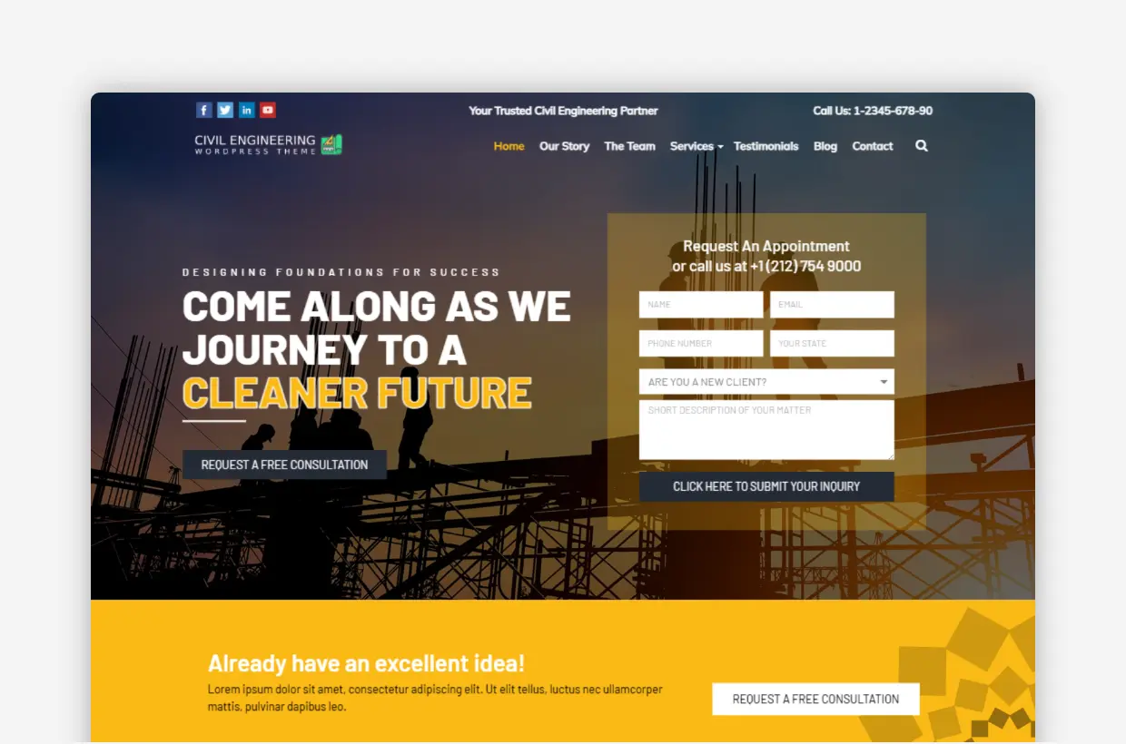 Civil Engineering - Civil Engineering WordPress Theme
