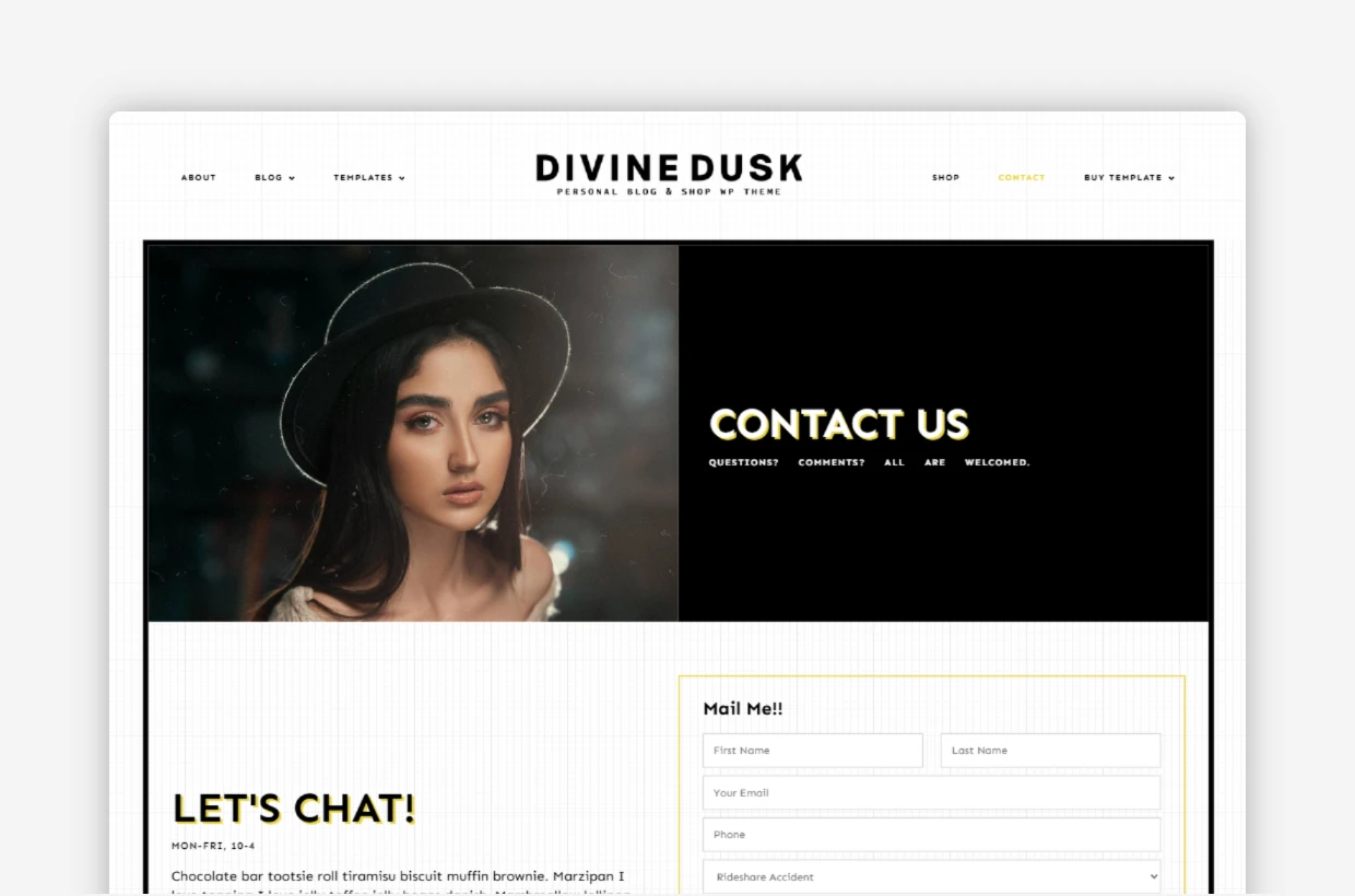 premium blog & shop wordpress template