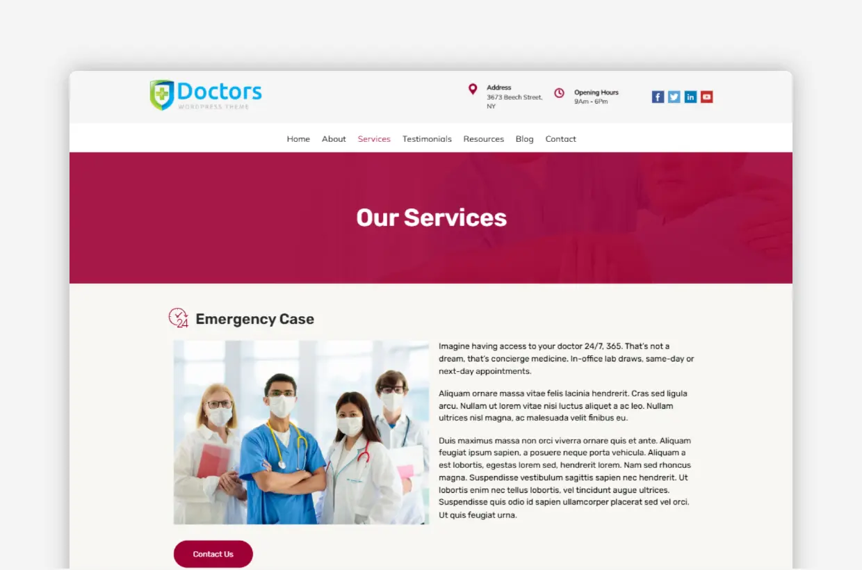 premium doctor appointment wordpress template