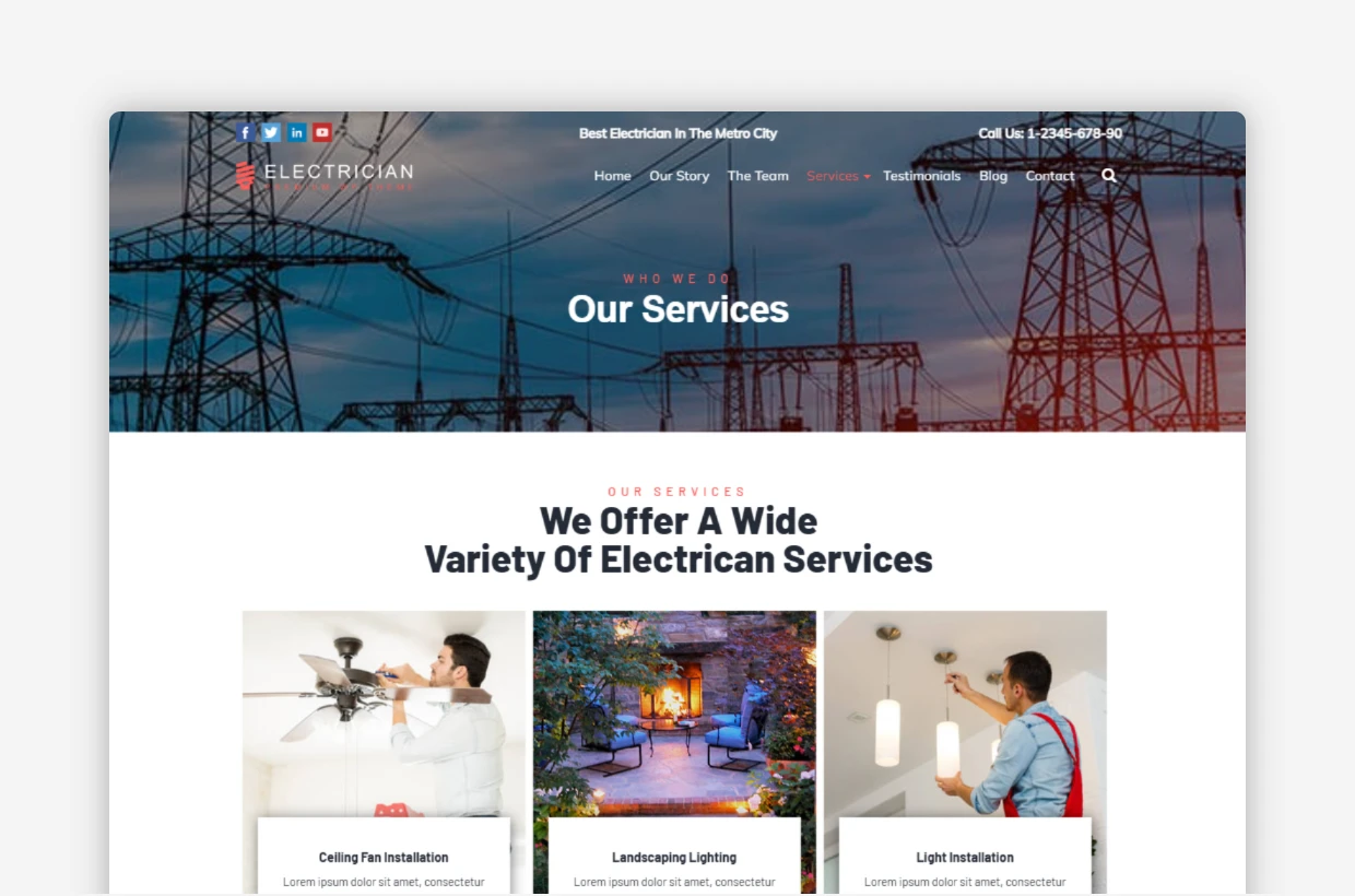 Electrical-Repairer WP Template
