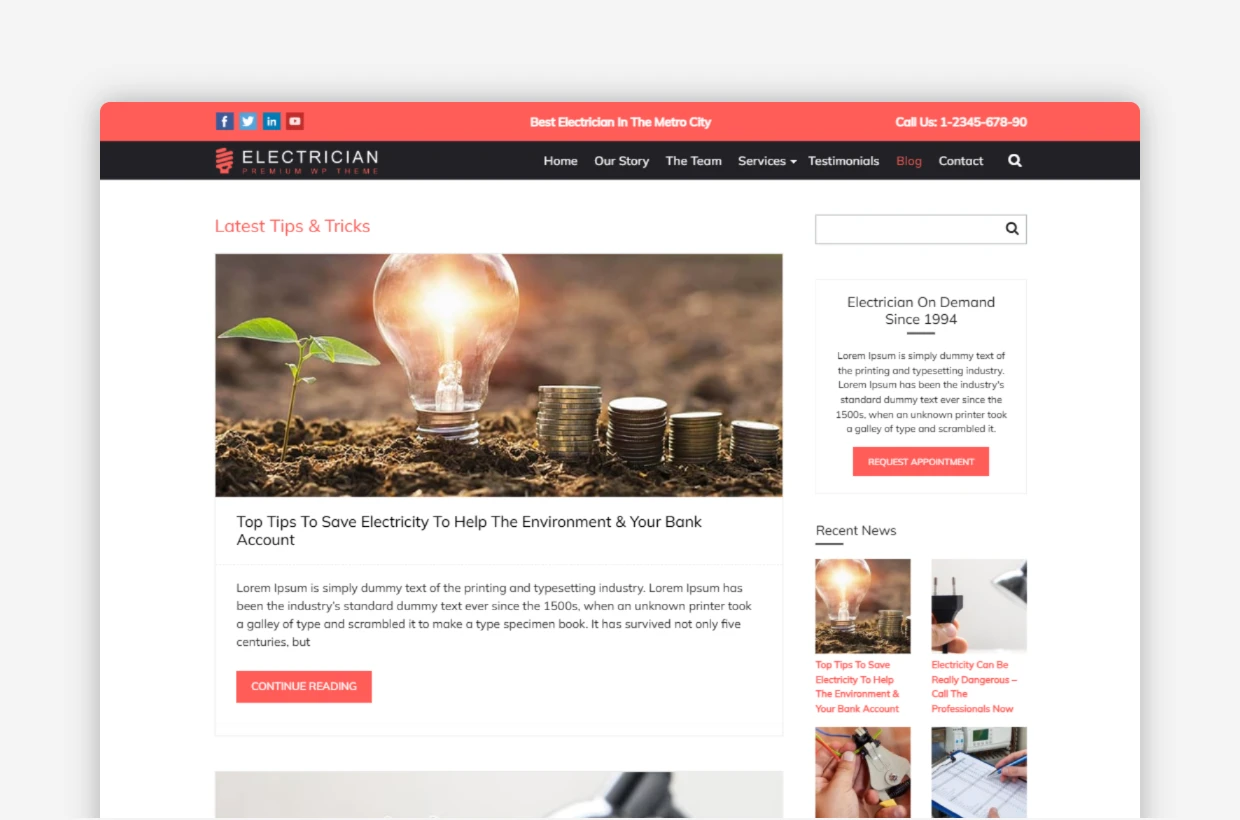 Electrical-Repairer WP Theme
