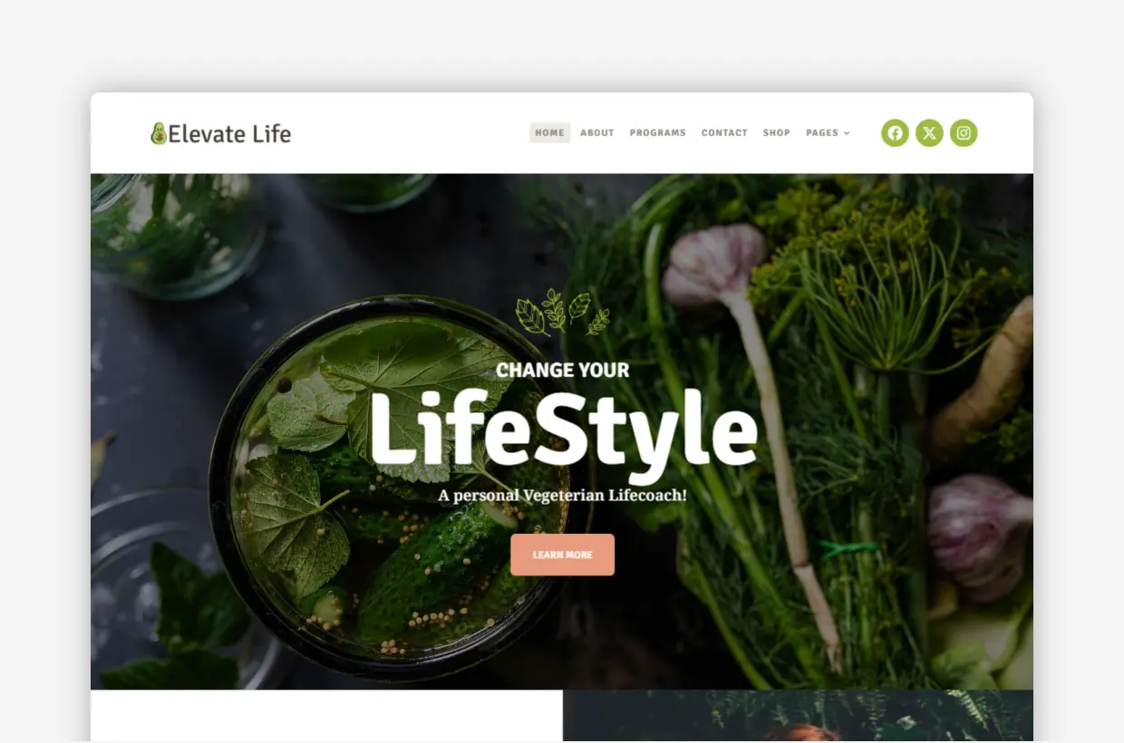 Elevate Life – Dietitian WordPress Theme