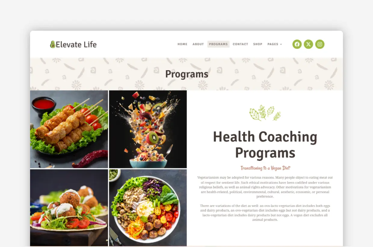 Dietitian WordPress Template