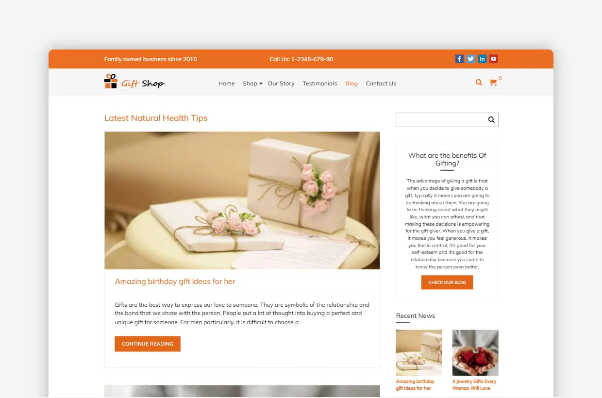 premium gift shop wp template