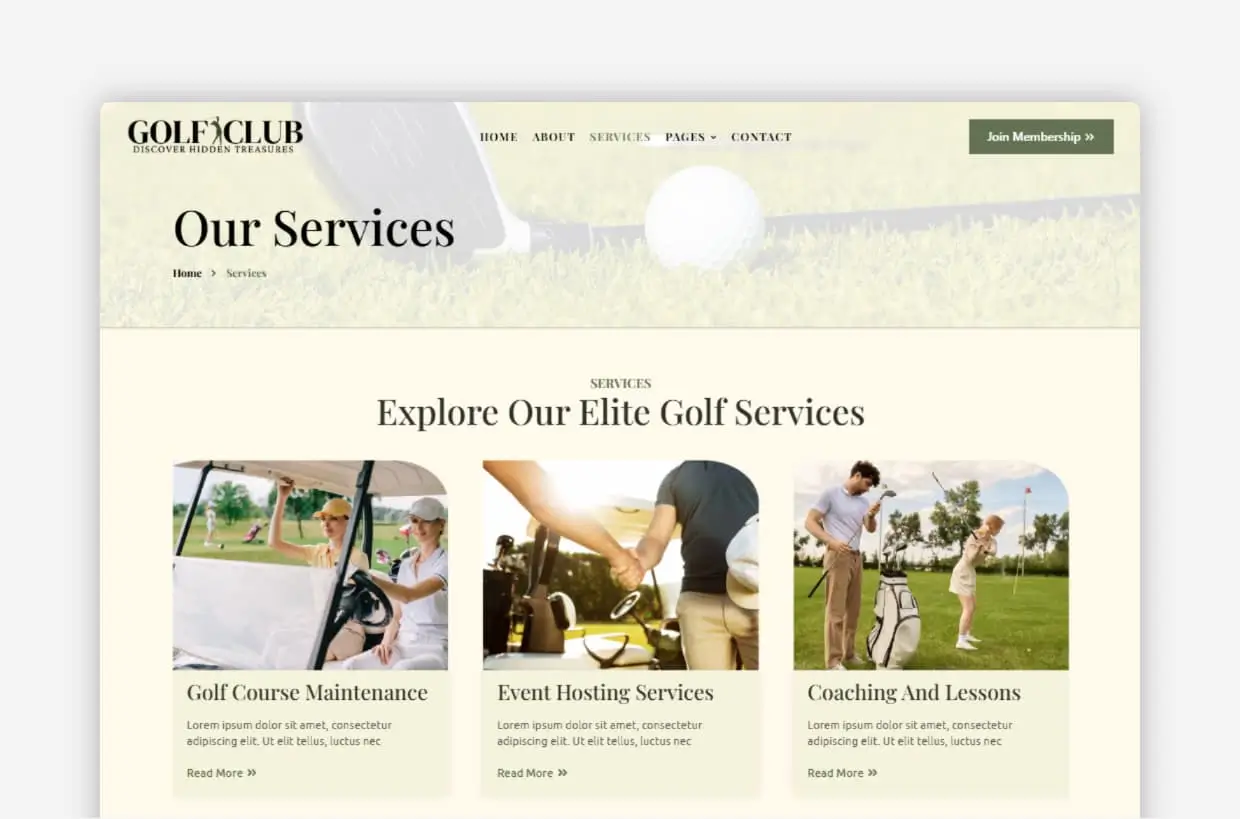 Golf WordPress Template