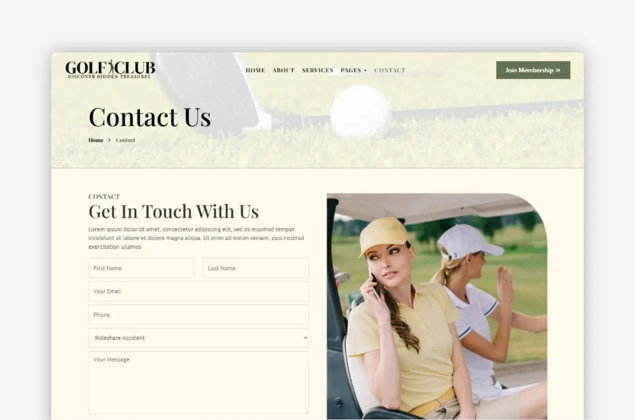 Golf Club WP Template