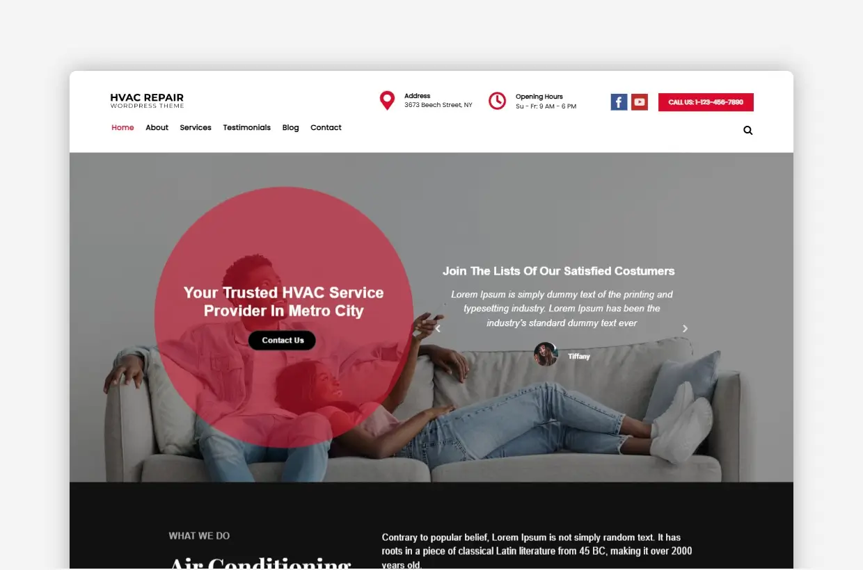 HVAC Repair WordPress Theme : Website Template For HVAC Professionals