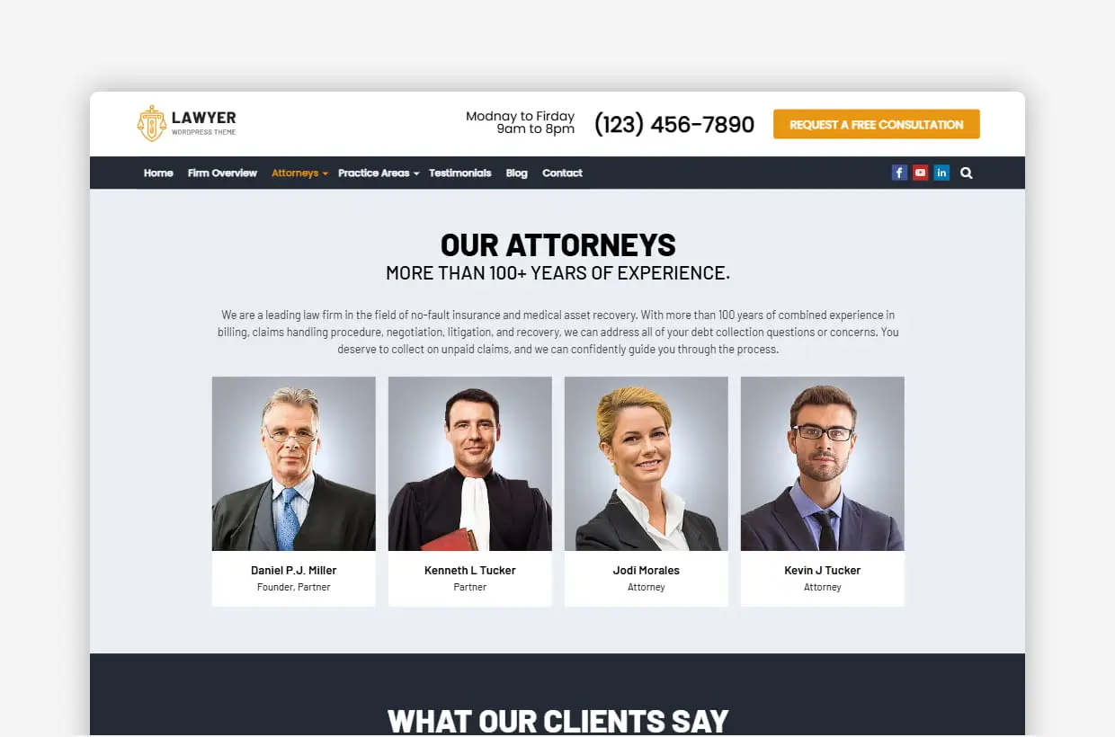 premium law firm wordpress template
