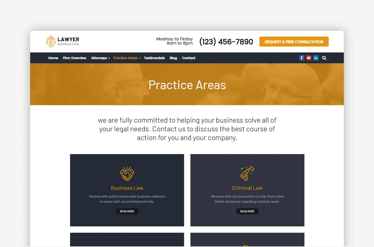premium law firm wp template
