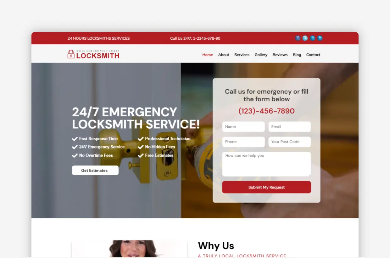 Locksmith Website Template For Locksmith & Security Professionals
