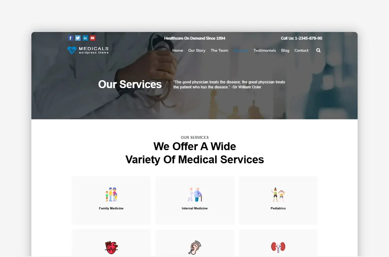 premium medical wp template