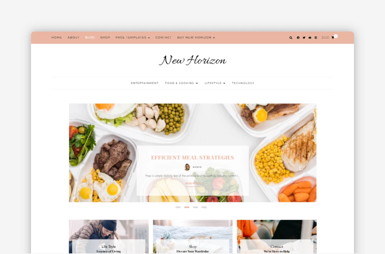 premium blog & shop wp template