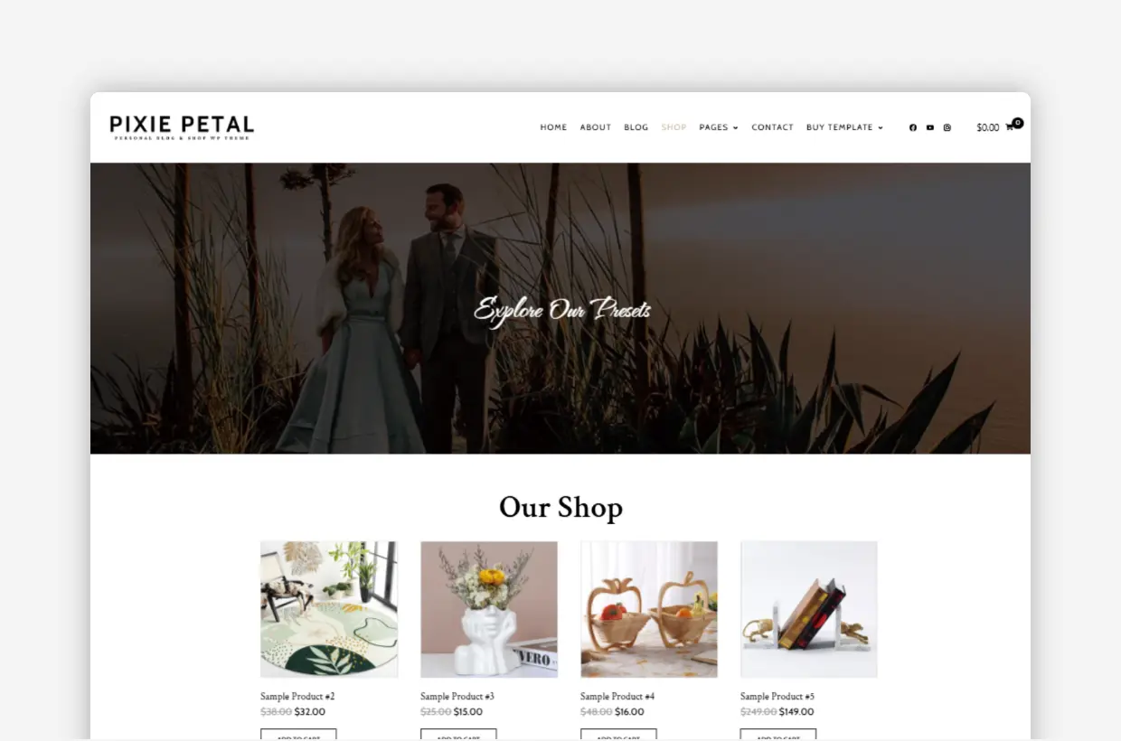 premium blog & shop wp template