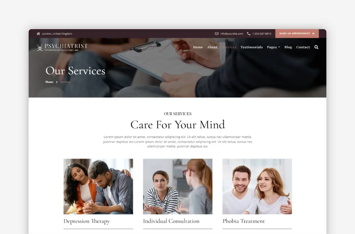 Psychiatrist WordPress Template
