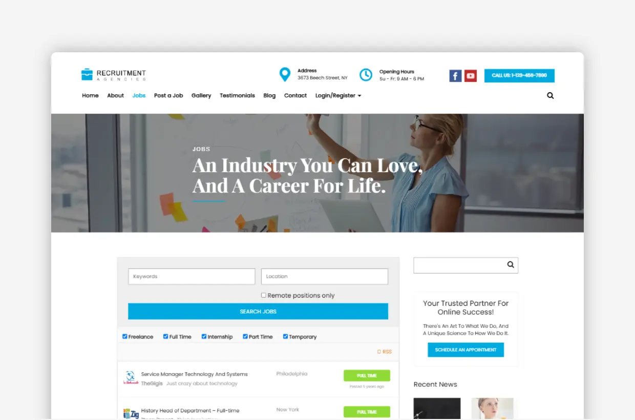 Recruitment Agencies WordPress Template