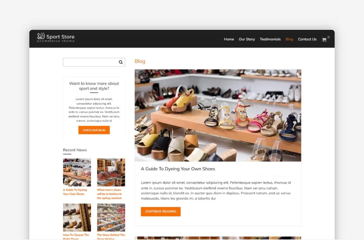Sport Store WP Template