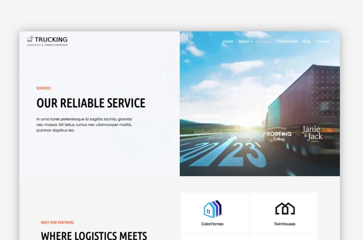 Trucking WordPress Template