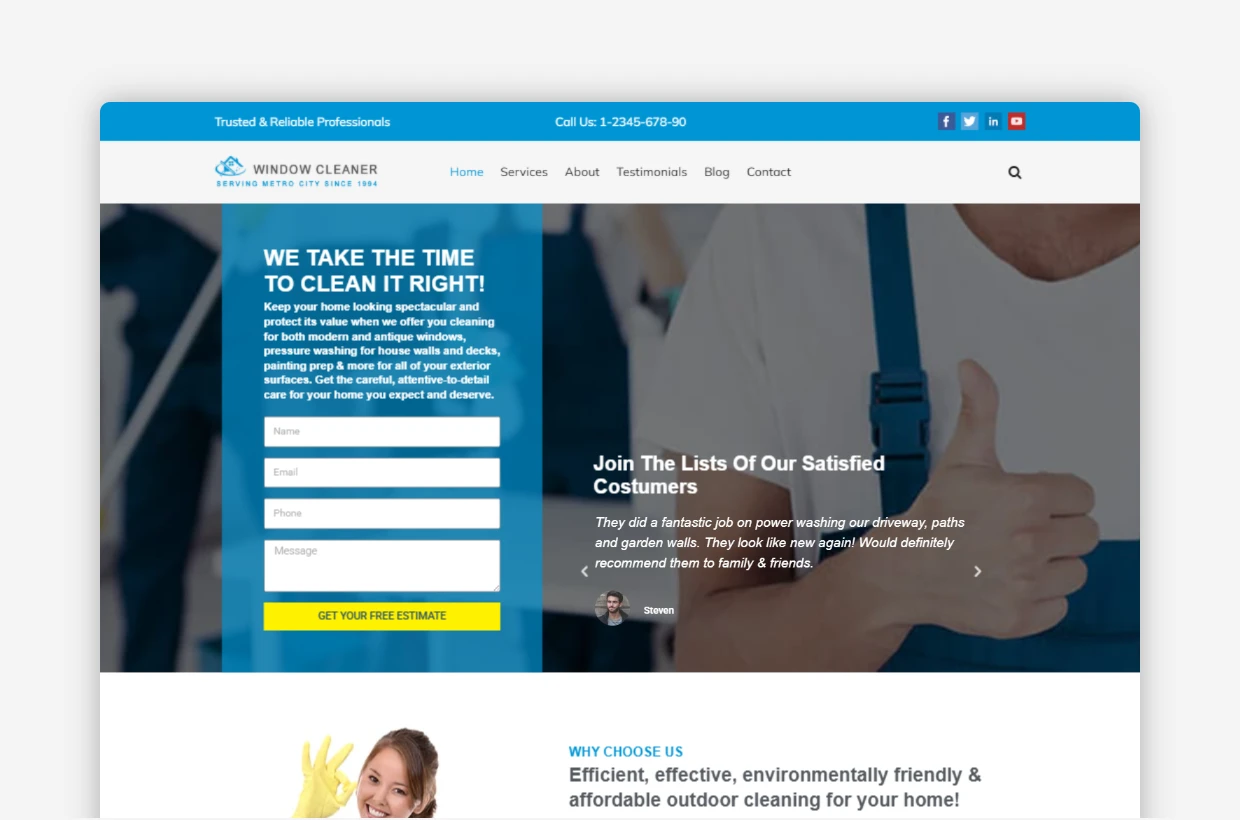 Window Cleaner WordPress Theme