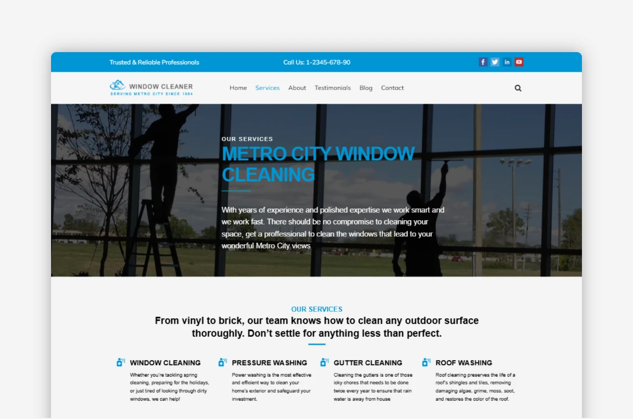 Window Cleaner WordPress Template
